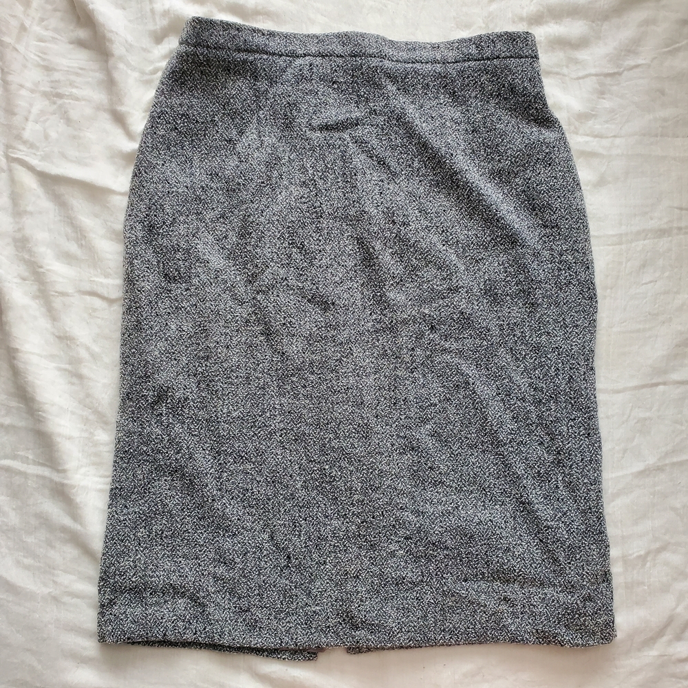 Vintage Louben Wool Blend Elegant Gray Pencil Skirt